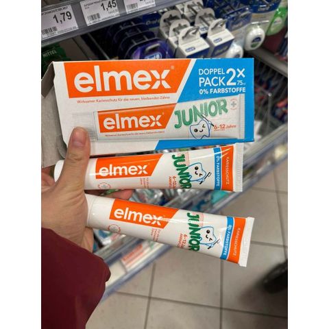 Set 2 Tuýp Kem Đánh Răng Trẻ Em ELMEX 6-12 Tuổi - Ngừa Sâu Răng hiệu quả và Bảo Vệ Men Răng - Hương Vị Dễ Chịu, Mẫu Mới