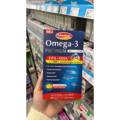 Viên uống SCHAEBENS OMEGA-3 PREMIUM EPA DHA + Vitamin E 70 viên - Bổ tim, sáng mắt, hỗ trợ trí não, hàng chính hãng Đức