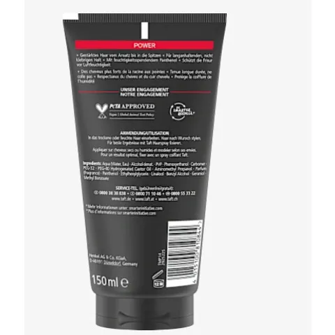 Gel Vuốt Tóc TAFT Số 5 - Giữ Nếp Tóc Không Dính, Tạo Kiểu Dễ Dàng 72 Giờ, Tuýp 150ml, Hàng Đức Chăm Sóc Tóc