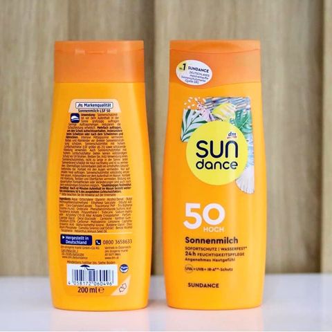 Kem Chống Nắng SUNDANCE SPF 50+ 200ml - Lotion Bảo Vệ Da Chống UVA/UVB, Chống Nắng Hiệu Quả với Vitamin E và Chiết Xuất Trà Xanh