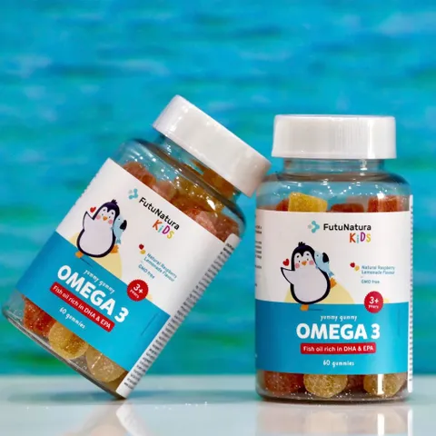 Kẹo Dẻo Bổ Sung Omega 3 FutuNatura Kids – Hỗ Trợ Phát Triển Trí Não và Thị Giác Cho Trẻ Từ 3 Tuổi, Vị Mâm Xôi Chanh Ngon Miệng