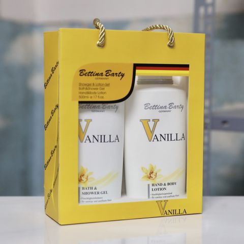 Set Sữa Tắm và Dưỡng Thể Bettina Vanilla 500ml - Chăm Sóc Da Cao Cấp, Hương Thơm Quyến Rũ, Made in Germany