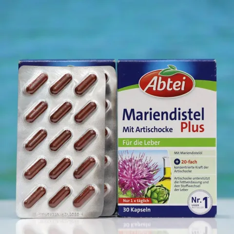 Abtei Mariendistel 30 Viên - Bổ Gan, Hỗ Trợ Thải Độc Gan, Men Gan Cao, Sản Phẩm Chất Lượng Từ Đức