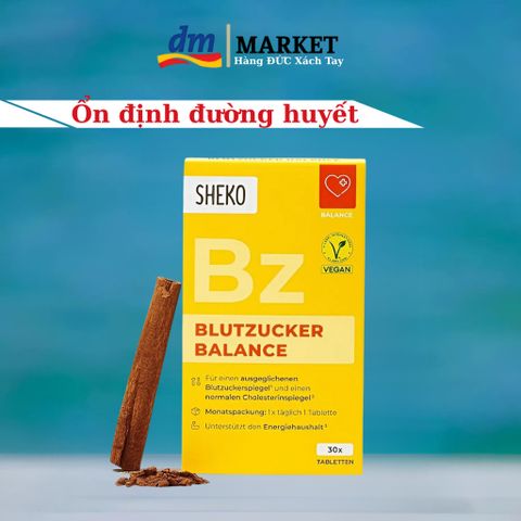 Viên Uống Ổn Định Đường Huyết Từ Tinh Bột Quế Sheko - An Toàn, Thuần Chay - Hộp 30 Viên Đức