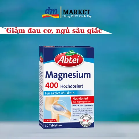 Viên uống Abtei Magnesium 30 viên - Khoáng chất hỗ trợ sức khỏe từ Đức, vitamin tổng hợp chất lượng cao