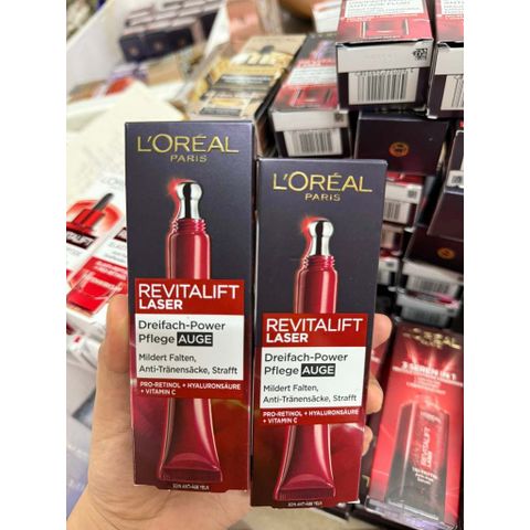 Kem mắt Loreal Revitalift 15ml - Giảm thâm, bọng, mờ nếp nhăn cho vùng mắt - Dưỡng ẩm, chống lão hóa hiệu quả