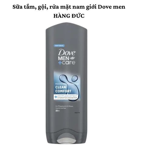 Sữa Tắm, Gội, Rửa Mặt Dove Men+Care 3 in 1 Clean Comfort 250ml - Dưỡng ẩm và Làm Sạch cho Nam Giới