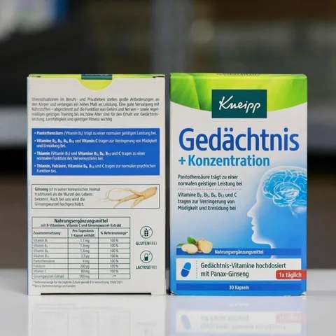 Viên Uống Bổ Não Kneipp Gedachtnis Konzentration - Tăng Cường Lưu Thông Máu, Giảm Căng Thẳng, Hộp 30 Viên Đức