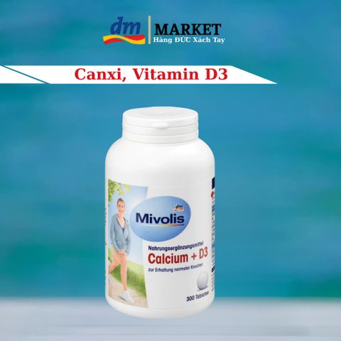 Viên uống Mivolis Canxi + D3 hỗ trợ xương khớp, 300 viên - Sản phẩm chính hãng từ Đức