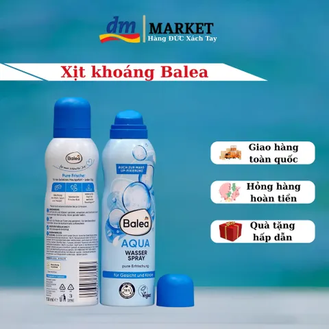 Xịt Khoáng Balea Aqua 150ml - Cung Cấp Độ Ẩm, Duy Trì Trang Điểm, Làm Dịu Da, Xuất Xứ Đức, Chăm Sóc Cơ Thể