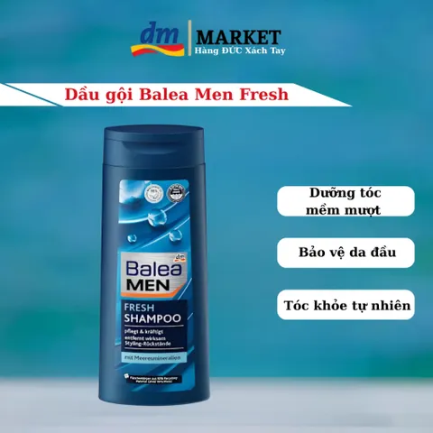 Dầu Gội Balea Men Fresh 3in1 300ml - Dầu Tắm Gội Rửa Mặt Cho Nam, Chăm Sóc Da và Tóc, Hàng Đức