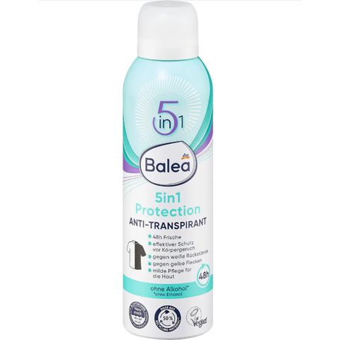 Xịt khử mùi Balea 5in1 200ml - Khử mùi cơ thể hiệu quả, chăm sóc da, chống ố vàng, tự tin suốt 48h, hàng Đức chính hãng