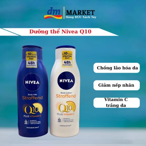 Dưỡng thể Nivea Q10 Body Lotion 400ml - Săn chắc, chống lão hóa, nuôi dưỡng da mềm mại, thích hợp cho phụ nữ sau sinh, tăng cường Vitamin E.
