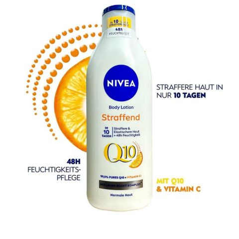 Dưỡng thể Nivea Q10 Body Lotion 400ml - Săn chắc, chống lão hóa, nuôi dưỡng da mềm mại, thích hợp cho phụ nữ sau sinh, tăng cường Vitamin E.