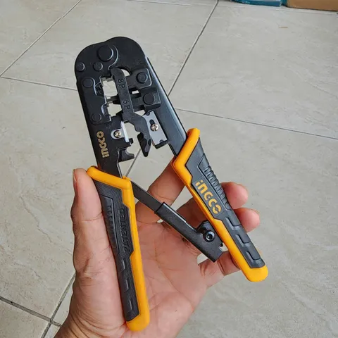 Kìm Bấm Dây Mạng INGCO HMPCN2468R - Công Cụ Đa Năng Uốn, Tước, Cắt Dây Điện Thoại Chuyên Dùng 8 inch