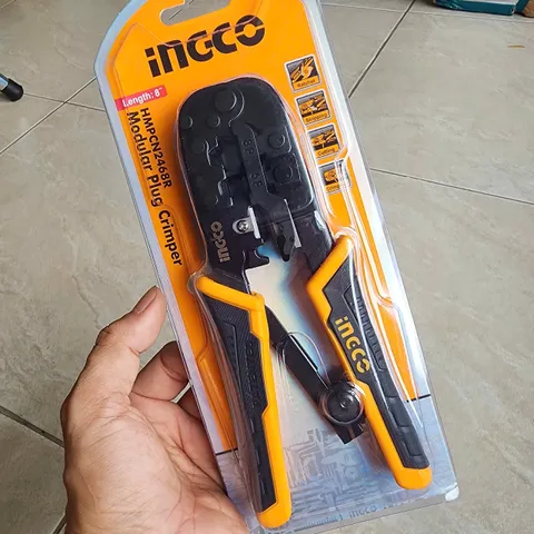 Kìm Bấm Dây Mạng INGCO HMPCN2468R - Công Cụ Đa Năng Uốn, Tước, Cắt Dây Điện Thoại Chuyên Dùng 8 inch