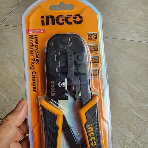Kìm Bấm Dây Mạng INGCO HMPCN2468R - Công Cụ Đa Năng Uốn, Tước, Cắt Dây Điện Thoại Chuyên Dùng 8 inch