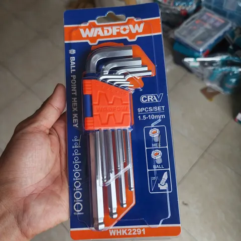 Bộ lục giác đầu bi 9 chi tiết Wadfow WHK2291 (1.5-10mm) - Dụng cụ cầm tay chất lượng cao, thép CR-V, dễ sử dụng cho sửa chữa và lắp ráp.