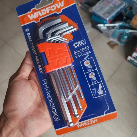 Bộ lục giác đầu bi 9 chi tiết Wadfow WHK2291 (1.5-10mm) - Dụng cụ cầm tay chất lượng cao, thép CR-V, dễ sử dụng cho sửa chữa và lắp ráp.