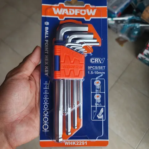 Bộ lục giác đầu bi 9 chi tiết Wadfow WHK2291 (1.5-10mm) - Dụng cụ cầm tay chất lượng cao, thép CR-V, dễ sử dụng cho sửa chữa và lắp ráp.