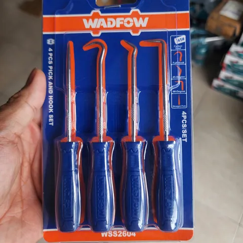 Bộ Dụng Cụ Móc Ron 4 Chi Tiết Wadfow WSS2604 - Thép Cacbon Chắc Chắn, Tay Cầm PP Tiện Lợi, Hỗ Trợ Tháo Lắp Ron và Vòng Đệm