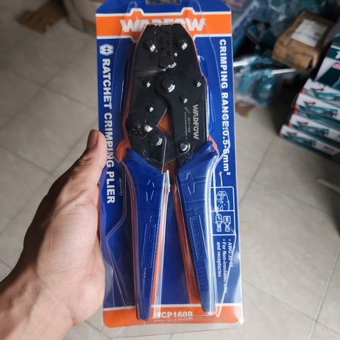 Kìm bấm cos Wadfow WCP1609 - 0.5-6mm, tay cầm nhựa ABS, thiết kế tiện lợi, điều chỉnh lực bấm cho mối kết nối an toàn.