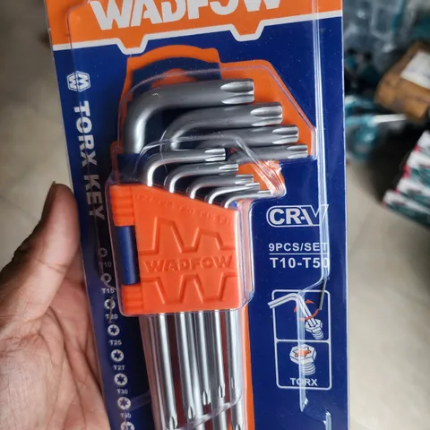 Bộ lục giác đầu sao Wadfow WHK3291 - 9 Chi tiết T10-T50, Chất liệu Cr-V, Dụng cụ Cầm tay Tiện lợi cho Sửa chữa và Lắp ráp