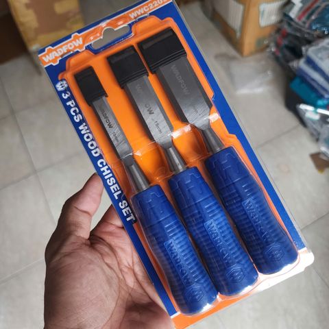 Bộ 3 Đục Gỗ Wadfow WWC2203 - Kích Thước 12mm 19mm 25mm, Dụng Cụ Cầm Tay Tiện Dụng Cho Nghệ Thuật Gỗ