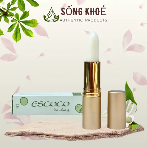 Son Dưỡng Dừa Escoco Vietnam - Dưỡng Ẩm Môi Nhanh Chóng, Phục Hồi Mềm Mịn, Thiên Nhiên, Tiện Dụng, Vỏ Vàng