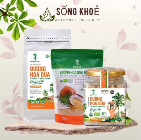 Đường hoa dừa organic tự nhiên 100% - Giảm đường huyết, bổ sung năng lượng, thích hợp cho chế độ ăn kiêng và người tiểu đường - 150g, 300g, 1kg
