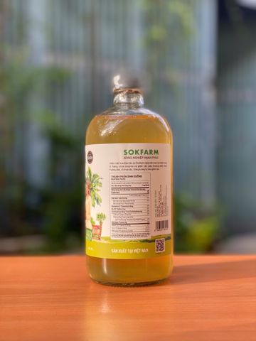 Giấm Mật Hoa Dừa Hữu Cơ Sokfarm - Giấm Chua Tự Nhiên Giàu Lợi Khuẩn và Enzyme, An Toàn, Dễ Dùng Trong Ẩm Thực