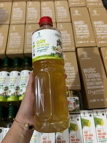 Giấm Mật Hoa Dừa Hữu Cơ Sokfarm - Giấm Chua Tự Nhiên Giàu Lợi Khuẩn và Enzyme, An Toàn, Dễ Dùng Trong Ẩm Thực
