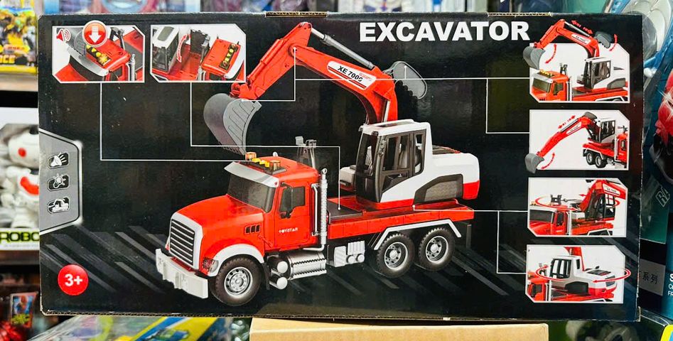 Toystar Đồ Chơi Xe Ô Tô Cần Cẩu Máy Xúc Máy Đào EXCAVATOR 666-82 - Đèn LED & Âm Thanh Sống Động Dành Cho Trẻ 3 Tuổi Trở Lên