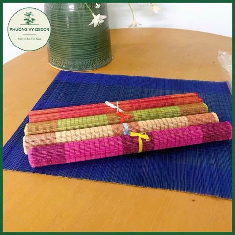 Mành Tăm Trang Trí Nhiều Màu - Khăn Trải Bàn, Phụ Kiện Chụp Ảnh Khổ 30x40cm - Dệt Chắc Chắn Từ Tăm Tre