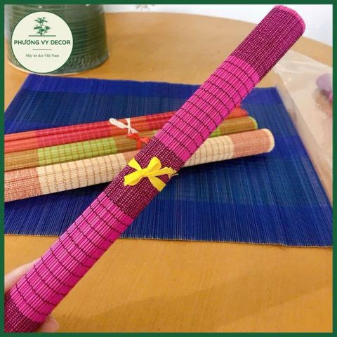 Mành Tăm Trang Trí Nhiều Màu - Khăn Trải Bàn, Phụ Kiện Chụp Ảnh Khổ 30x40cm - Dệt Chắc Chắn Từ Tăm Tre