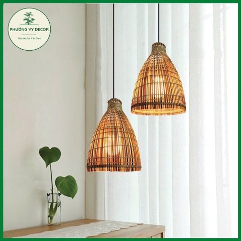 Chao Đèn Tre Hình Bán Đảo Trang Trí Cafe, Sân Vườn - Đèn Nghệ Thuật Thân Thiện Với Thiên Nhiên, Giá Rẻ