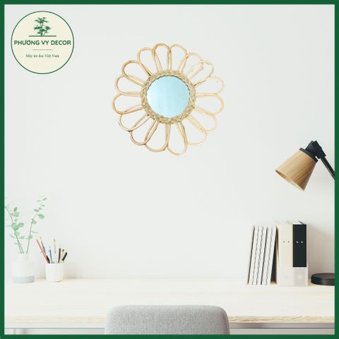 Combo 3 Gương Mây Mini Treo Tường Thiên Nhiên - Trang Trí Nhà Cửa Xinh Xắn, Đan Tay Phương Vy Decor 35cm