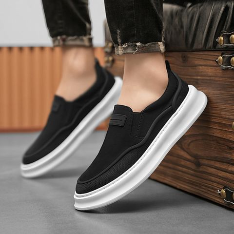 Giày Lười Nam SlipOn Thể Thao Sneaker Đen, Giày Mọi Thời Trang Mới Dễ Phối Đồ, Chất Liệu Vải Thoáng Khí, Kích Thước 39-44