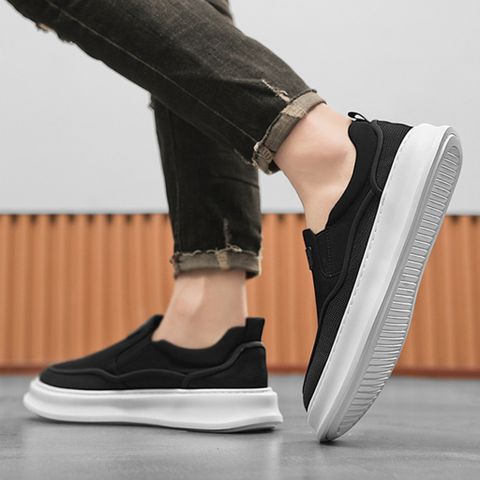 Giày Lười Nam SlipOn Thể Thao Sneaker Đen, Giày Mọi Thời Trang Mới Dễ Phối Đồ, Chất Liệu Vải Thoáng Khí, Kích Thước 39-44