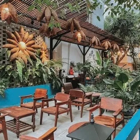 Đèn mây tre trang trí quán cafe - Chao đèn hình đó bắt cá hun nâu tự nhiên, độc đáo cho không gian sống và làm việc