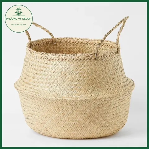 Giỏ Cói Chất Liệu Tự Nhiên - Túi Đựng Đồ Đa Năng, Trang Trí Nhà Cửa, Trồng Cây, Thân Thiện Với Môi Trường
