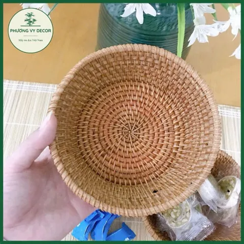 Bát mây tròn, rổ mây xiên đựng bánh kẹo hàng đẹp xuất dư mây tre Việt Nam