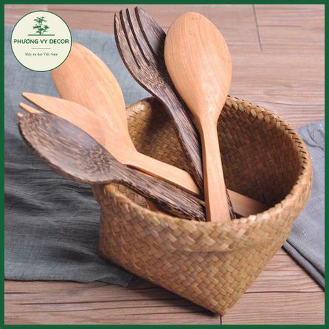 Giỏ cói tự nhiên đa năng - Túi đựng đồ trang trí, phụ kiện chụp ảnh, thân thiện với môi trường - Phương Vy Decor