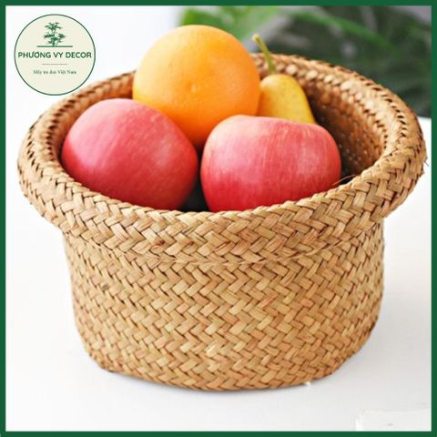 Giỏ cói tự nhiên đa năng - Túi đựng đồ trang trí, phụ kiện chụp ảnh, thân thiện với môi trường - Phương Vy Decor