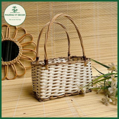 Giỏ hoa mây tự nhiên cho bé - Làn picnic, đồ chơi trang trí, phụ kiện chụp ảnh đẹp mắt, Phương Vy Deco