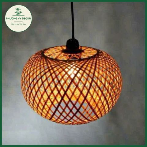 Đèn thả trần mây tre hình tròn 1 lớp - Trang trí nhà cửa, quán ăn, cafe - Handmade chất lượng cao từ tre tự nhiên