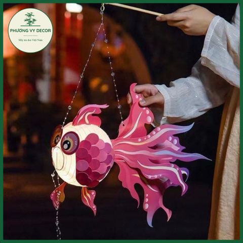 Đèn Lồng Trung Thu Hình Cá Koi Phát Sáng - Đồ Chơi Thủ Công Trang Trí Tiểu Cảnh Tết Năm Mới Cho Trẻ Em