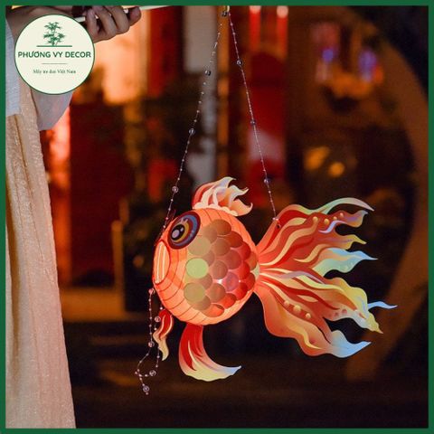 Đèn Lồng Trung Thu Hình Cá Koi Phát Sáng - Đồ Chơi Thủ Công Trang Trí Tiểu Cảnh Tết Năm Mới Cho Trẻ Em
