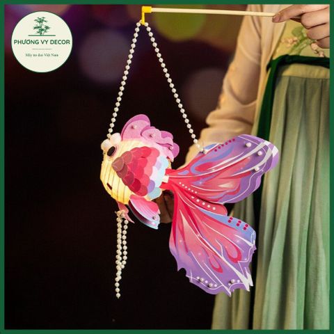 Đèn Lồng Trung Thu Hình Cá Koi Phát Sáng - Đồ Chơi Thủ Công Trang Trí Tiểu Cảnh Tết Năm Mới Cho Trẻ Em