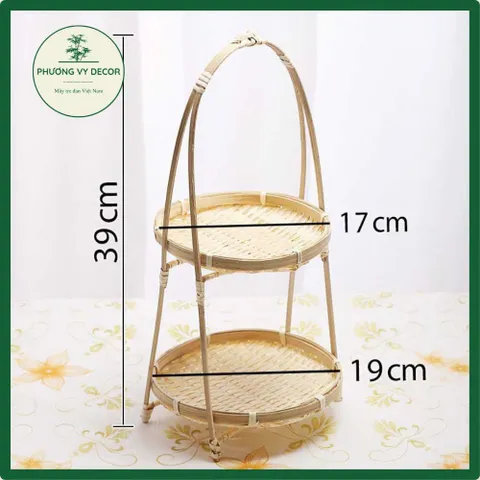 Kệ Mẹt Tre 3 Tầng Chia Đồ Trang Trí Nhà Cửa - Khay Đan Thủ Công Thẩm Mỹ Cho Không Gian Xanh